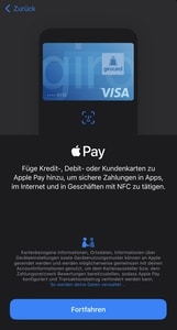 Apple Pay Kreditkarte Debitkarte