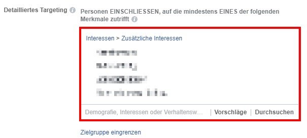 Facebook Fake-Likes: Zielgruppen-Auswahl