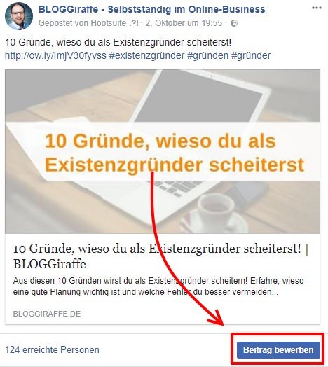 Facebook Fake-Likes: Beitrag bewerben